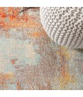 CONTEMPORARY POP Area Rug Contemporary POP Modern Abstract Vintage Cream/Orange 3 ft. x 5 ft. Area Rug