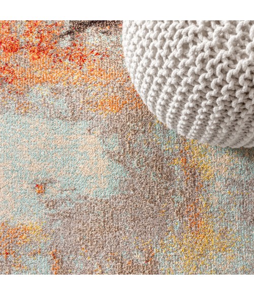 CONTEMPORARY POP Area Rug Contemporary POP Modern Abstract Vintage Cream/Orange 3 ft. x 5 ft. Area Rug