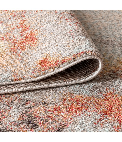 CONTEMPORARY POP Area Rug Contemporary POP Modern Abstract Vintage Cream/Orange 3 ft. x 5 ft. Area Rug