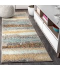 CONTEMPORARY POP Area Rug Contemporary POP Modern Abstract Vintage Cream/Yellow 2 ft. x 8 ft. Runner Rug