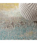 CONTEMPORARY POP Area Rug Contemporary POP Modern Abstract Vintage Cream/Yellow 4 ft. x 6 ft. Area Rug