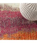 Contemporary POP Modern Abstract Vintage Cream/Pink 3 ft. x 5 ft. Area Rug