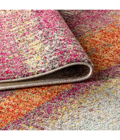 Contemporary POP Modern Abstract Vintage Cream/Pink 3 ft. x 5 ft. Area Rug