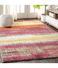 Contemporary POP Modern Abstract Vintage Cream/Pink 3 ft. x 5 ft. Area Rug