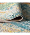 Contemporary POP Modern Abstract Vintage Waterfall Blue/Cream/Yellow 8 ft. x 10 ft. Area Rug
