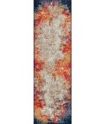 CONTEMPORARY POP Area Rug Contemporary POP Modern Abstract Vintage Waterfall Cream/Blue 2 ft. x 8 ft. Runner Rug