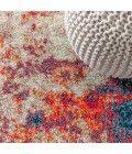 CONTEMPORARY POP Area Rug Contemporary POP Modern Abstract Cream/Blue 5 ft. x 8 ft. Area Rug