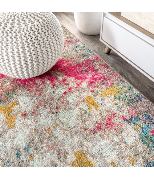 Contemporary POP Modern Abstract Yellow/Multi 4 ft. x 6 ft. Area Rug