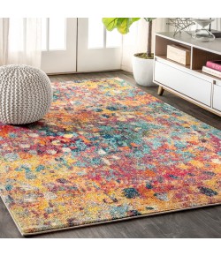 Jonathany Contemporary Pop CTP108A Multi/Yellow Area Rug 5 ft. 3 in. X 7 ft. 7 in. Rectangle