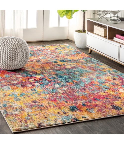 CONTEMPORARY POP Area Rug Contemporary POP Modern Abstract Multi/Yellow 5 ft. x 8 ft. Area Rug