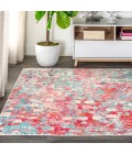 CONTEMPORARY POP Area Rug Contemporary POP Modern Abstract Blue/Red 3 ft. x 5 ft. Area Rug