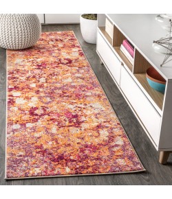 Jonathany Contemporary Pop CTP108C Pink/Orange Area Rug 2 ft. 3 in. X 8 ft. Runner