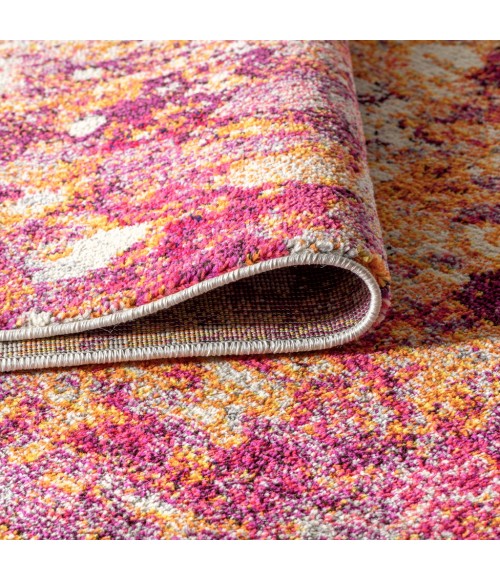 Contemporary POP Modern Abstract Pink/Orange 8 ft. x 10 ft. Area Rug