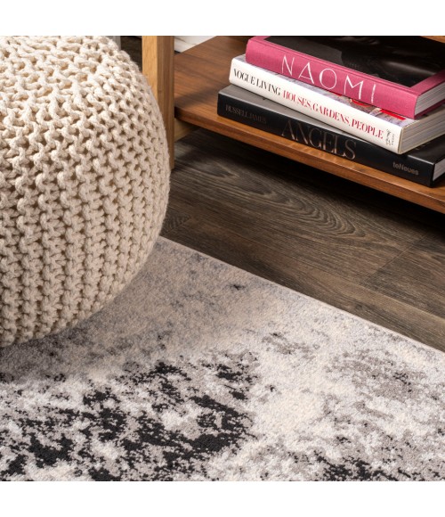 CONTEMPORARY POP Area Rug Dune Modern Abstract Cream/Gray 2 ft. x 8 ft. Runner Rug