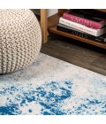 CONTEMPORARY POP Area Rug Dune Modern Abstract Cream/Blue 2 ft. x 8 ft. Runner Rug