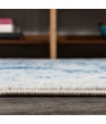 CONTEMPORARY POP Area Rug Dune Modern Abstract Cream/Blue 2 ft. x 8 ft. Runner Rug