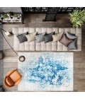 CONTEMPORARY POP Area Rug Dune Modern Abstract Cream/Blue 8 ft. x 10 ft. Area Rug