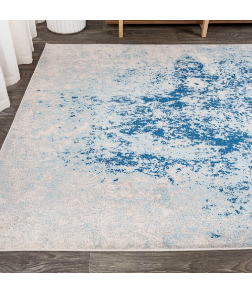 CONTEMPORARY POP Area Rug Dune Modern Abstract Cream/Blue 8 ft. x 10 ft. Area Rug