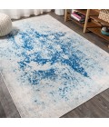 CONTEMPORARY POP Area Rug Dune Modern Abstract Cream/Blue 8 ft. x 10 ft. Area Rug