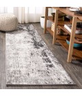 Storm Modern Abstract Gray/Cream 2 ft. x 8 ft. Runner Rug