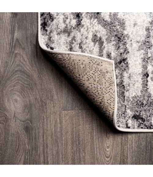 Storm Modern Abstract Gray/Cream 2 ft. x 8 ft. Runner Rug