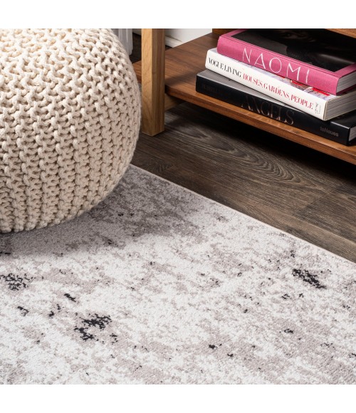 Storm Modern Abstract Gray/Cream 2 ft. x 8 ft. Runner Rug
