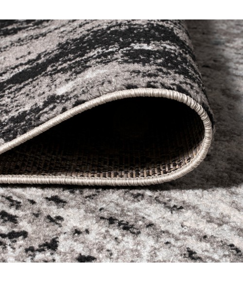 Storm Modern Abstract Gray/Cream 2 ft. x 8 ft. Runner Rug