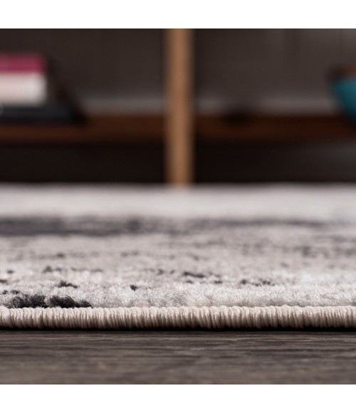 Storm Modern Abstract Gray/Cream 2 ft. x 8 ft. Runner Rug