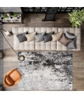 Storm Modern Abstract Gray/Cream 3 ft. x 5 ft. Area Rug