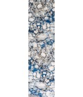 CONTEMPORARY POP Area Rug Pebble Marbled Abstract Dark Gray/Blue 2 ft. x 8 ft. Runner Rug