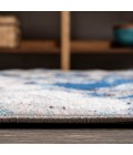 CONTEMPORARY POP Area Rug Pebble Marbled Abstract Dark Gray/Blue 2 ft. x 8 ft. Runner Rug