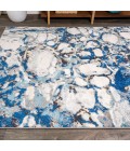 CONTEMPORARY POP Area Rug Pebble Marbled Abstract Dark Gray/Blue 3 ft. x 5 ft. Area Rug