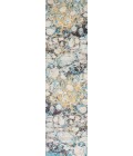 Pebble Marbled Abstract Blue/Beige 2 ft. x 8 ft. Runner Rug