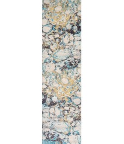 Jonathany Contemporary Pop CTP113B Blue/Beige Area Rug 2 ft. 3 in. X 8 ft. Runner