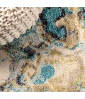 Pebble Marbled Abstract Blue/Beige 4 ft. x 6 ft. Area Rug