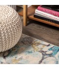 Pebble Marbled Abstract Blue/Beige 4 ft. x 6 ft. Area Rug