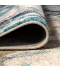 Pebble Marbled Abstract Blue/Beige 2 ft. x 8 ft. Runner Rug