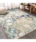 Pebble Marbled Abstract Blue/Beige 4 ft. x 6 ft. Area Rug