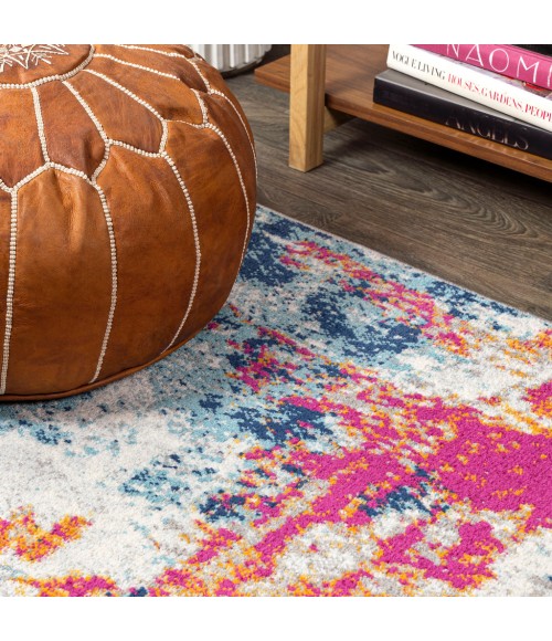CONTEMPORARY POP Area Rug Sunset Modern Abstract Blue/Multi 4 ft. x 6 ft. Area Rug