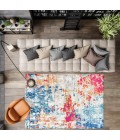 CONTEMPORARY POP Area Rug Sunset Modern Abstract Blue/Multi 4 ft. x 6 ft. Area Rug