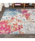 CONTEMPORARY POP Area Rug Sunset Modern Abstract Blue/Multi 4 ft. x 6 ft. Area Rug