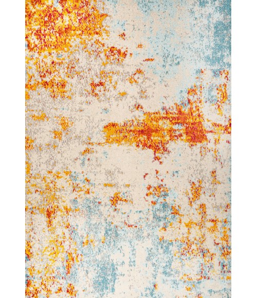 CONTEMPORARY POP Area Rug Sunset Modern Abstract Orange/Multi 4 ft. x 6 ft. Area Rug