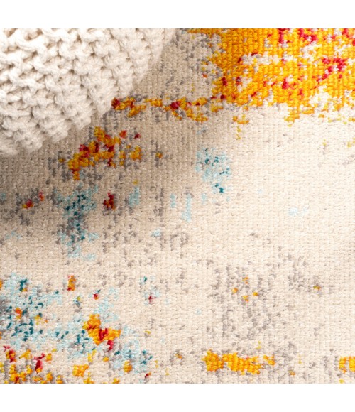 CONTEMPORARY POP Area Rug Sunset Modern Abstract Orange/Multi 4 ft. x 6 ft. Area Rug