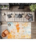 CONTEMPORARY POP Area Rug Sunset Modern Abstract Orange/Multi 4 ft. x 6 ft. Area Rug