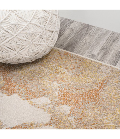 CONTEMPORARY POP Area Rug Petalo Abstract Two-Tone Modern Orange/Beige/Cream 5 ft. x 8 ft. Area Rug