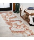 CONTEMPORARY POP Area Rug Petalo Abstract Two-Tone Modern Orange/Cream 2 ft. x 8 ft. Runner Rug