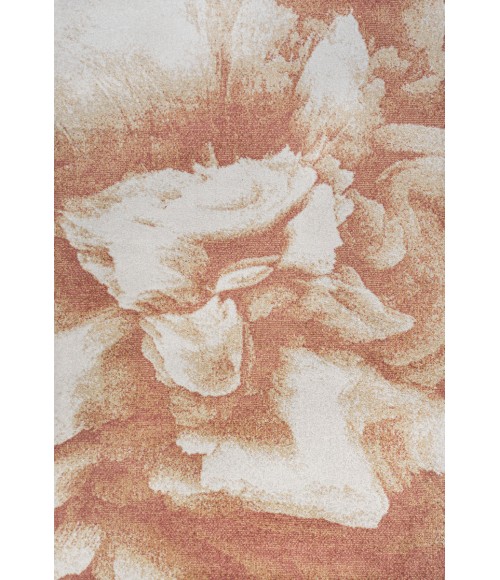 CONTEMPORARY POP Area Rug Petalo Abstract Two-Tone Modern Orange/Cream 8 ft. x 10 ft. Area Rug