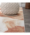 CONTEMPORARY POP Area Rug Petalo Abstract Two-Tone Modern Orange/Cream 8 ft. x 10 ft. Area Rug