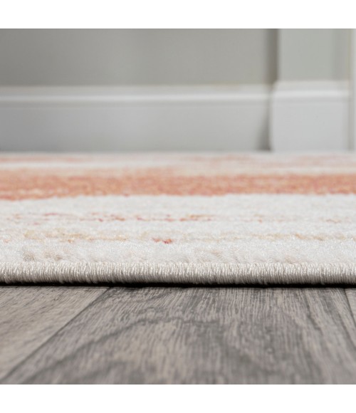 CONTEMPORARY POP Area Rug Petalo Abstract Two-Tone Modern Orange/Cream 2 ft. x 8 ft. Runner Rug