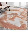 CONTEMPORARY POP Area Rug Petalo Abstract Two-Tone Modern Orange/Cream 8 ft. x 10 ft. Area Rug